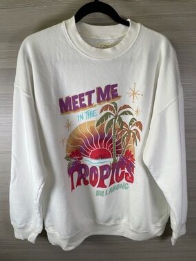 Billabong Ride Oversized Crewneck Sweatshirt “Meet Me In The Tropics” Medium